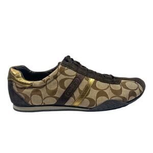 Coach Women's Suede Katelyn Sneaker Shoes Comfort Lace Up Brown Size 8M